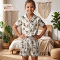 Disney Animal Kingdom Kids Satin Pajamas Set, Mickey Safari Toddler Short PJs, Disney Parks Vacation Sleepwear, Birthday Gift for Kids