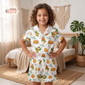 Orange Bird Kids Satin Pajamas Set, Disney Epcot Toddler Short PJs, Family Matching Sleepwear, Summer Vacation Gift for Girls Boys