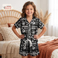 Welcome Foolish Mortals Haunted Mansion Kids Satin Pajamas Set, Mickey Not So Scary Halloween Short PJs, Spooky Sleepwear Gift For Kids