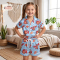 Sebastian Crab Kids Satin Pajamas Set, Little Mermaid Toddler Short PJs, Under the Sea Sleepwear, Disney Summer Gift for Girls and Boys