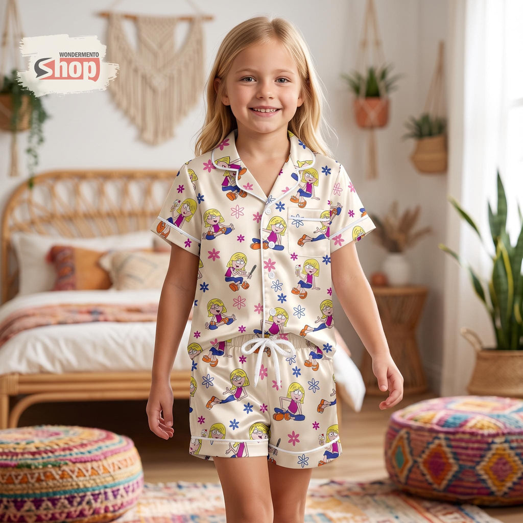 Lizzie McGuire Kids Satin Pajamas Set, Retro Disney Toddler Short PJs, This Is What Dreams Are Made Of Summer Sleepwear Gift for Girls