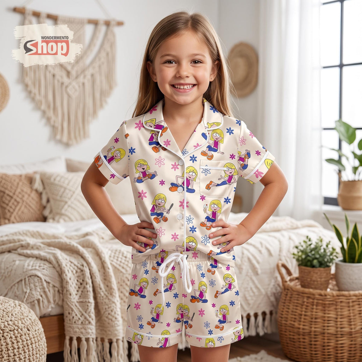 Lizzie McGuire Kids Satin Pajamas Set, Retro Disney Toddler Short PJs, This Is What Dreams Are Made Of Summer Sleepwear Gift for Girls