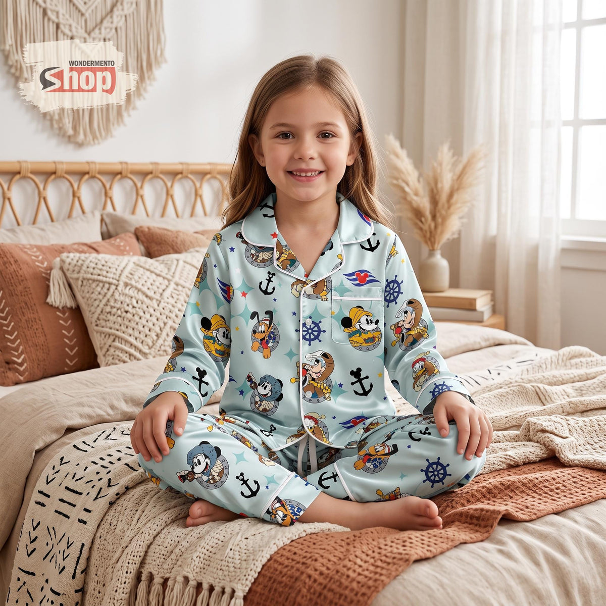 Alaska Disney Cruise Kids Satin Pajamas Set, Mickey and Friends Toddler Long PJs, Family Matching Vacation Sleepwear, Magical Cruise Gift