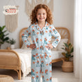 Merida Brave Kids Satin Pajamas Set, Disney Princess Long PJs, Light Blue Bow Sleepwear, Cute Birthday Gift for Girls and Toddlers