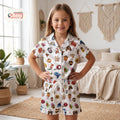 The Muppets Kids Satin Pajamas Set, Kermit Frog Gonzo Animal Short PJs, White Character Sleepwear, Birthday Gift for Boys and Girls