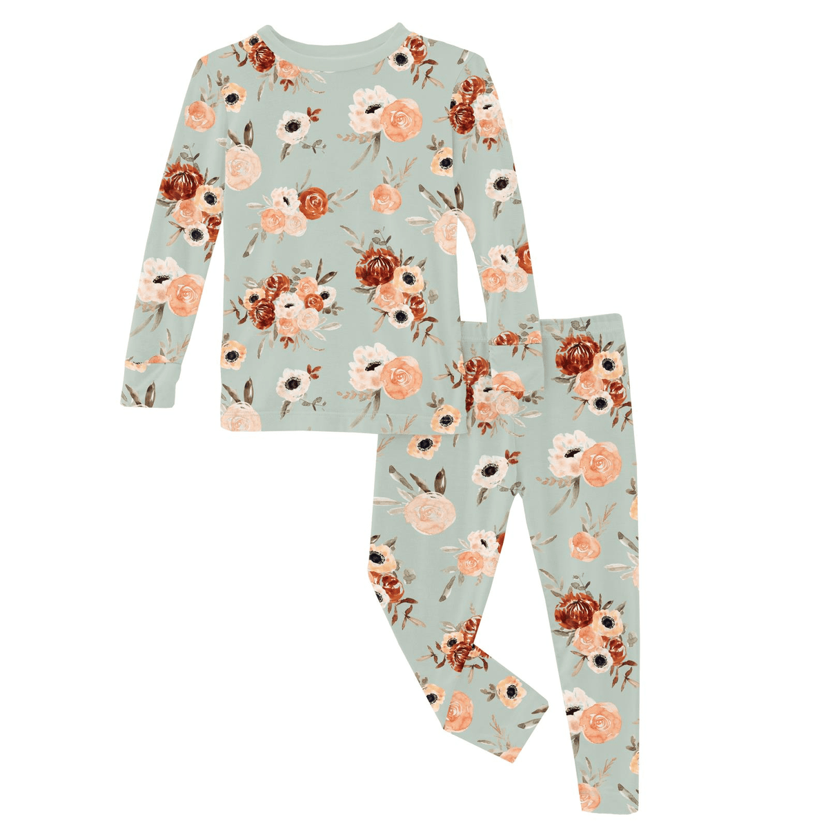 Long Sleeve Pajama Set - Aloe Fall Floral