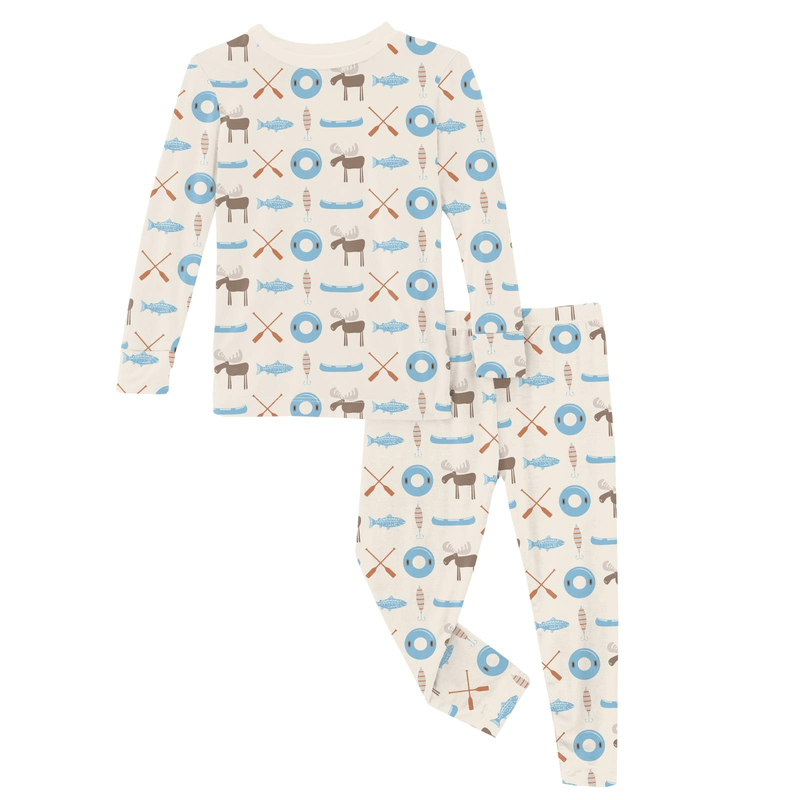 Long Sleeve Pajama Set - Natural Lake Life