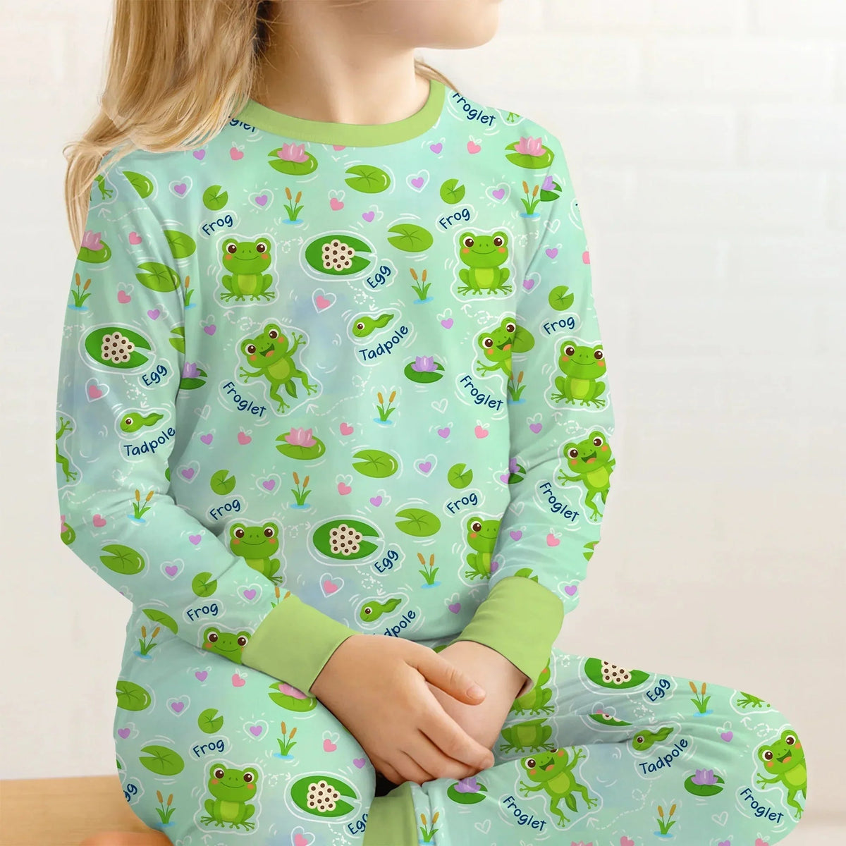 Little Wonders From Tadpole to Frog Bamboo Two Piece Long Sleeve Pajama Set