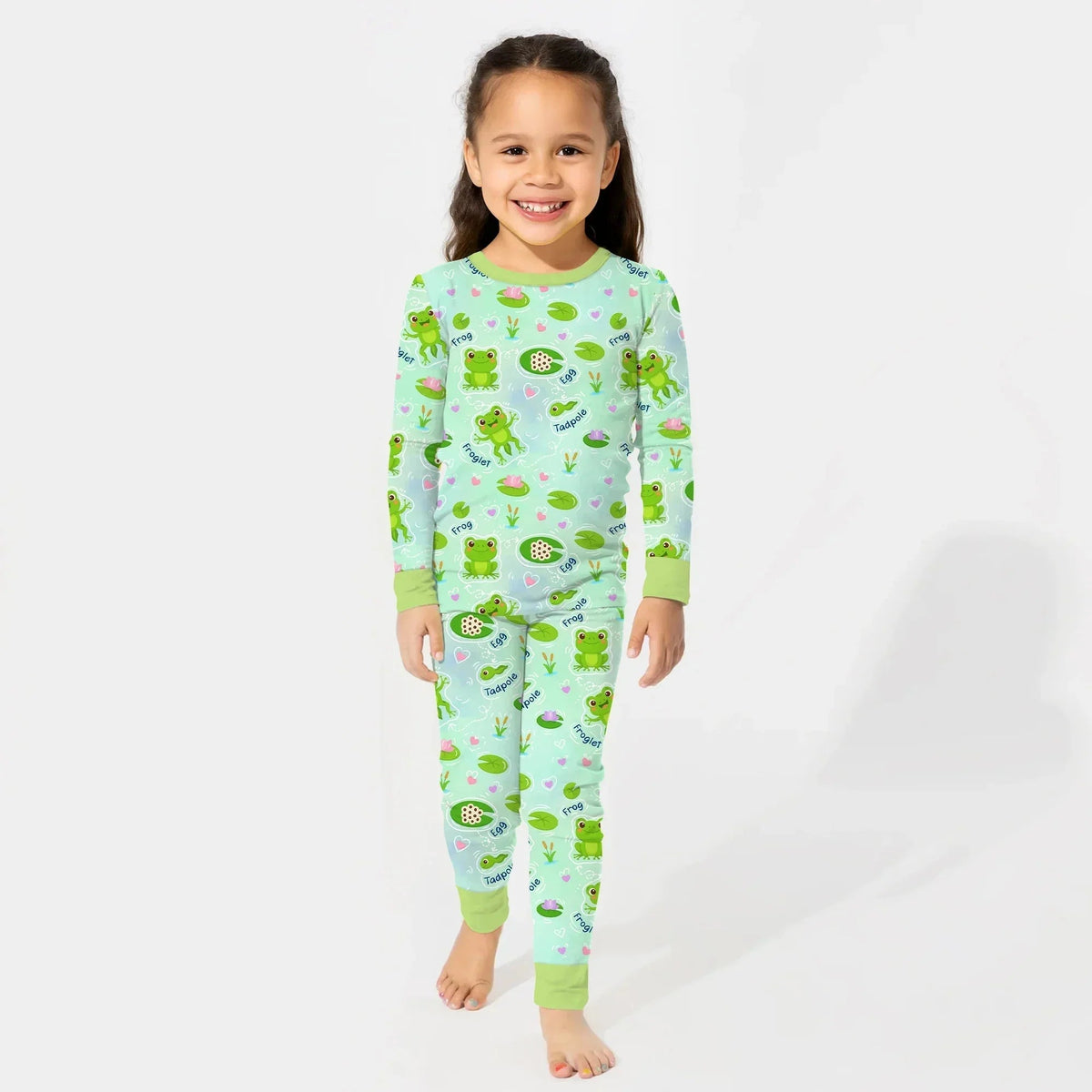 Little Wonders From Tadpole to Frog Bamboo Two Piece Long Sleeve Pajama Set