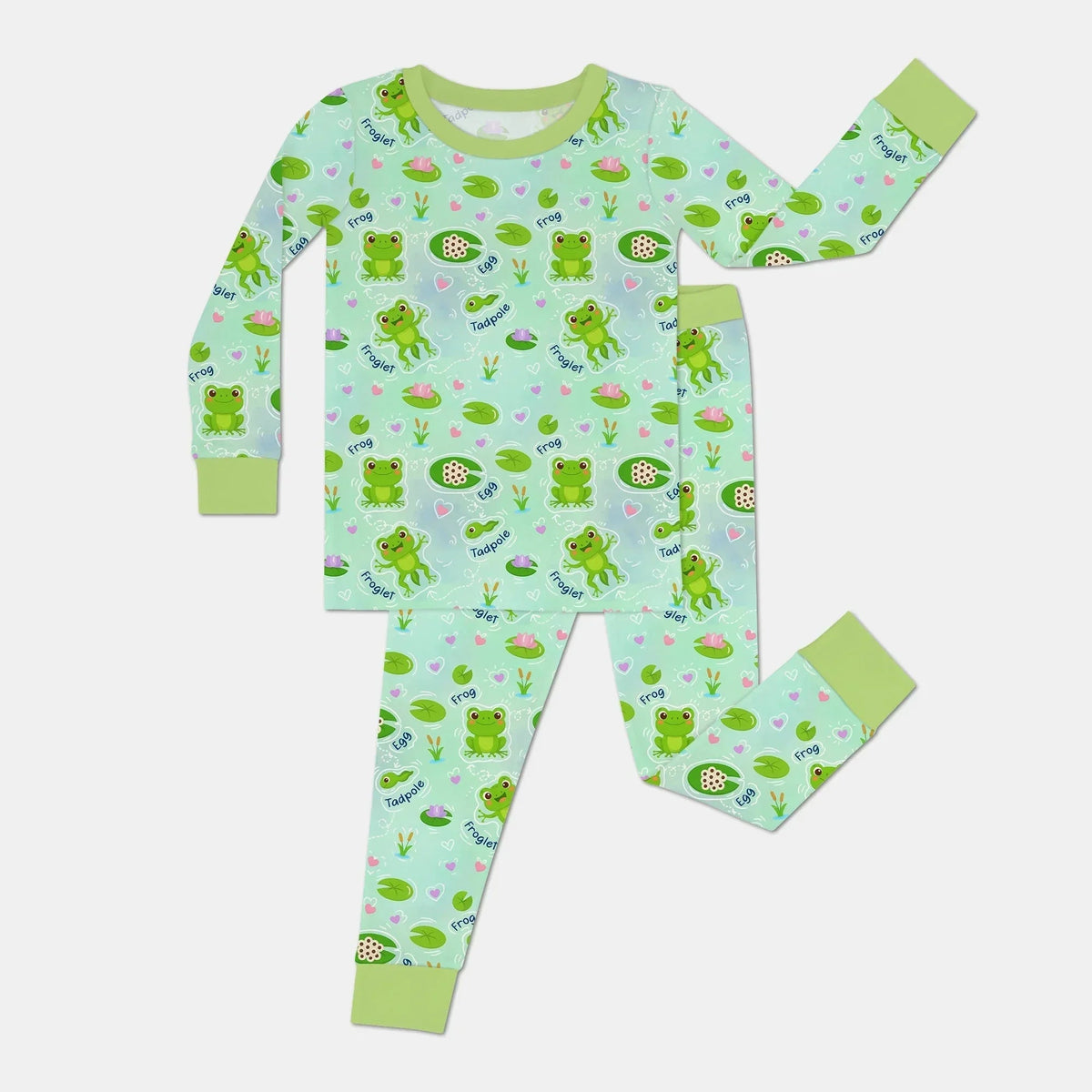Little Wonders From Tadpole to Frog Bamboo Two Piece Long Sleeve Pajama Set