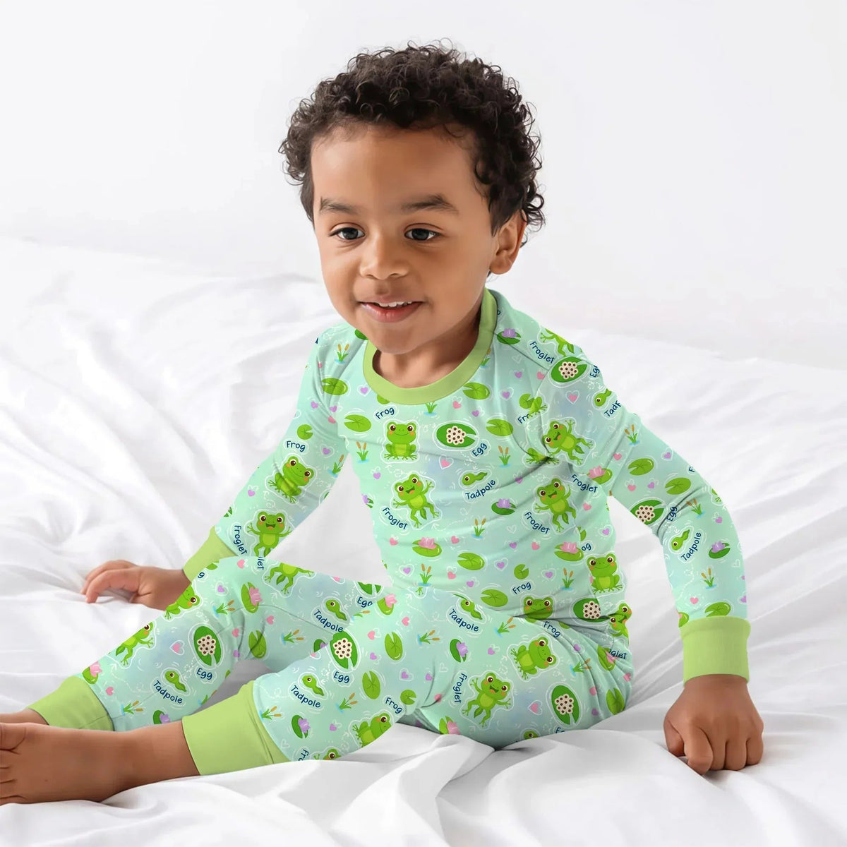 Little Wonders From Tadpole to Frog Bamboo Two Piece Long Sleeve Pajama Set