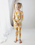 Long Sleeve Pajama Set - Baby Rose Pumpkin Patch