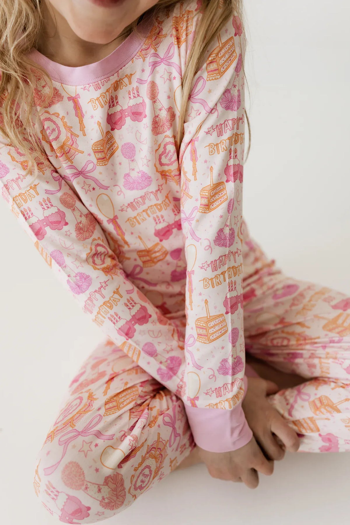 Long Sleeve Pajama Set, Purple - Birthday Girl