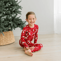 Long Sleeve Pajama Set - Crimson Polar Bear
