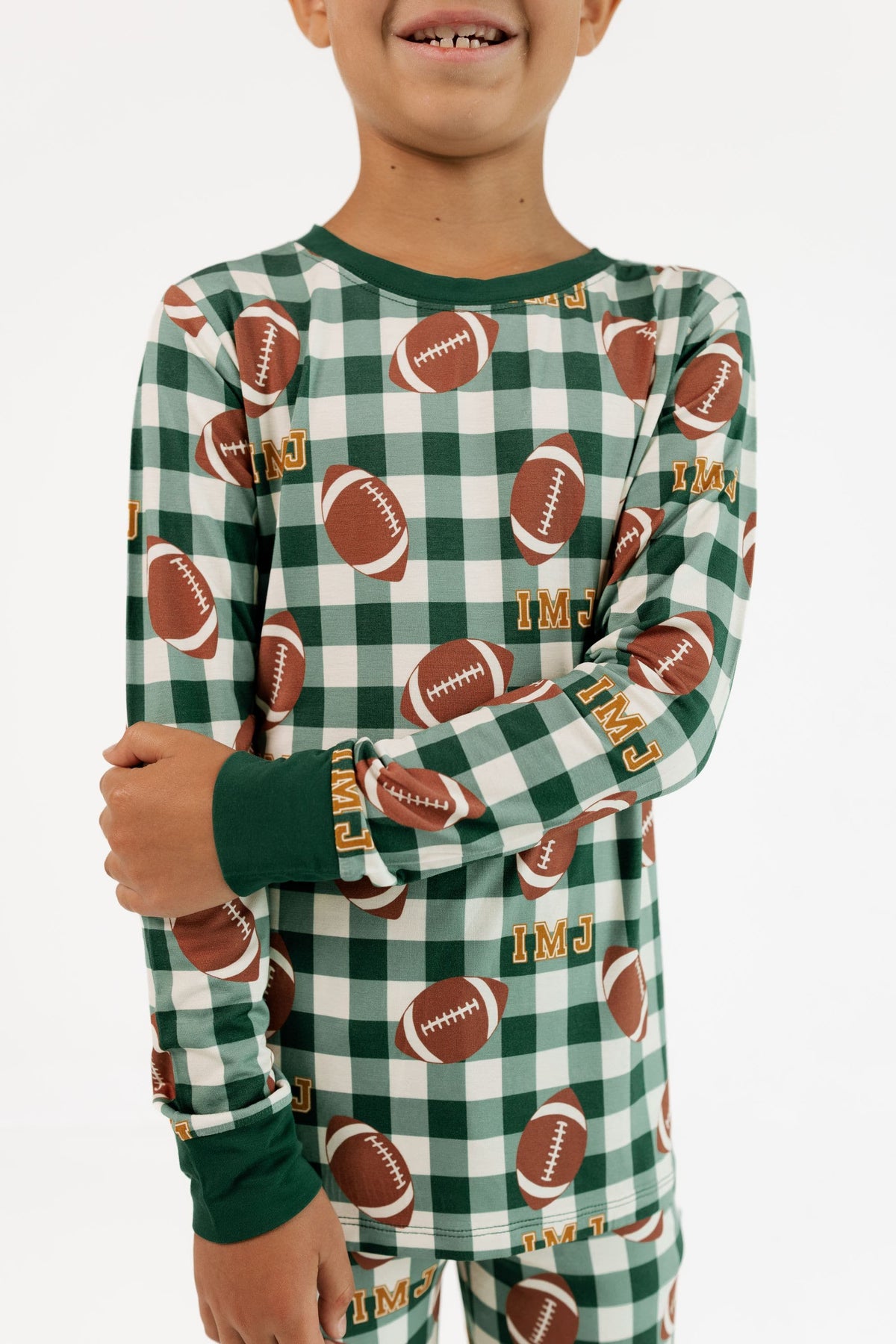 Long Sleeve Pajama Set - Game Day Gingham