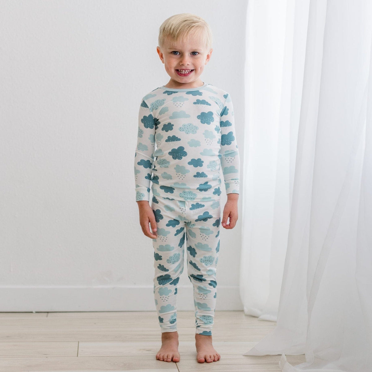 Long Sleeve Pajama Set - Natural Cloudy Sky