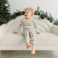 Long Sleeve Pajama Set - Natural Forest Moose