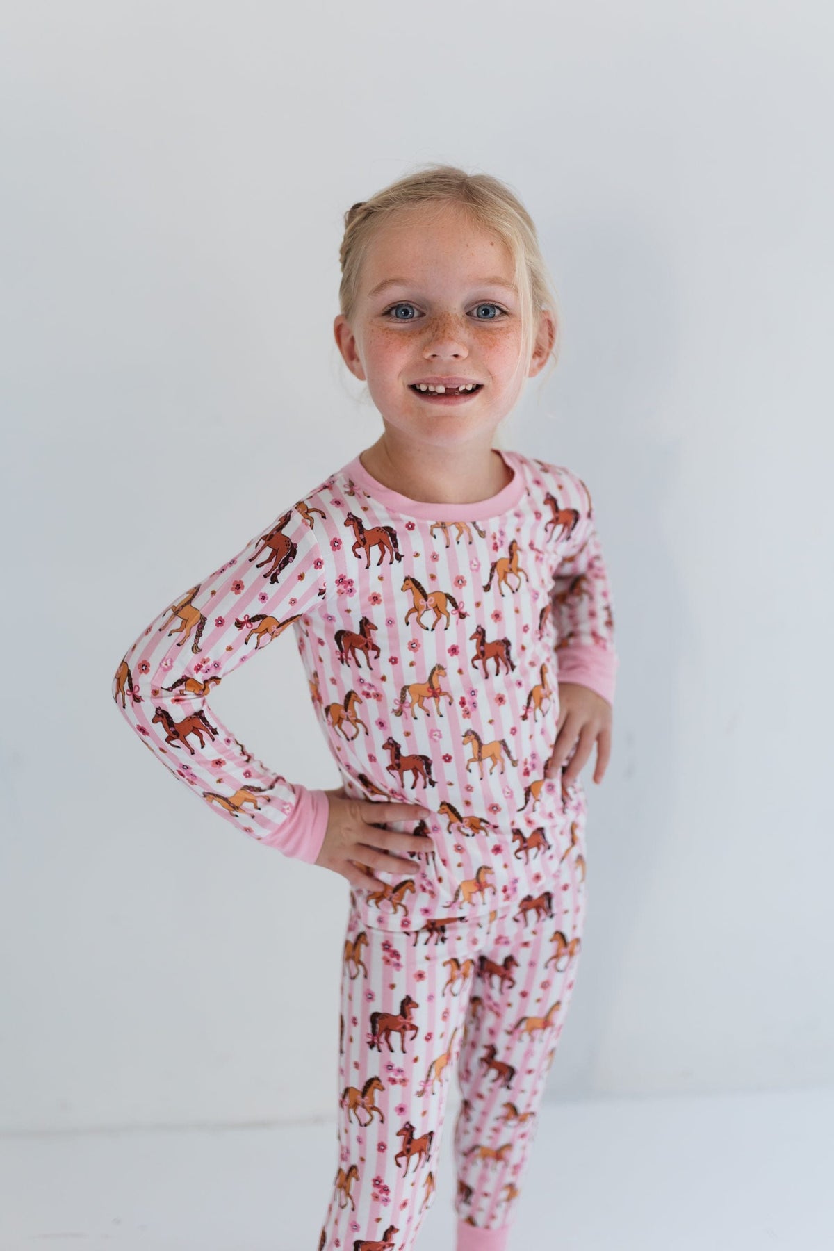 Long Sleeve Pajama Set - Pink Pony