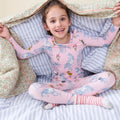 Long Sleeve Pajama Set - Pink Unicorn Fields