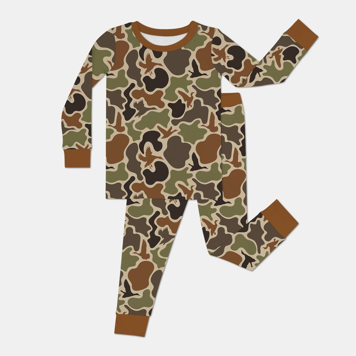 Mallard Hunting Bamboo Two Piece Long Sleeve Pajama Set