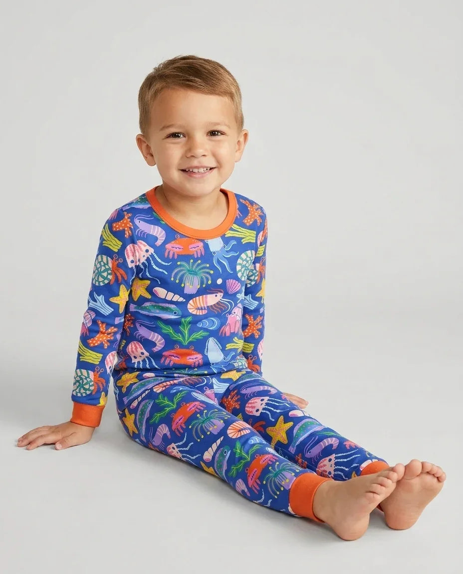 Under the Sea Bamboo Two Piece Long Sleeve Pajama Set