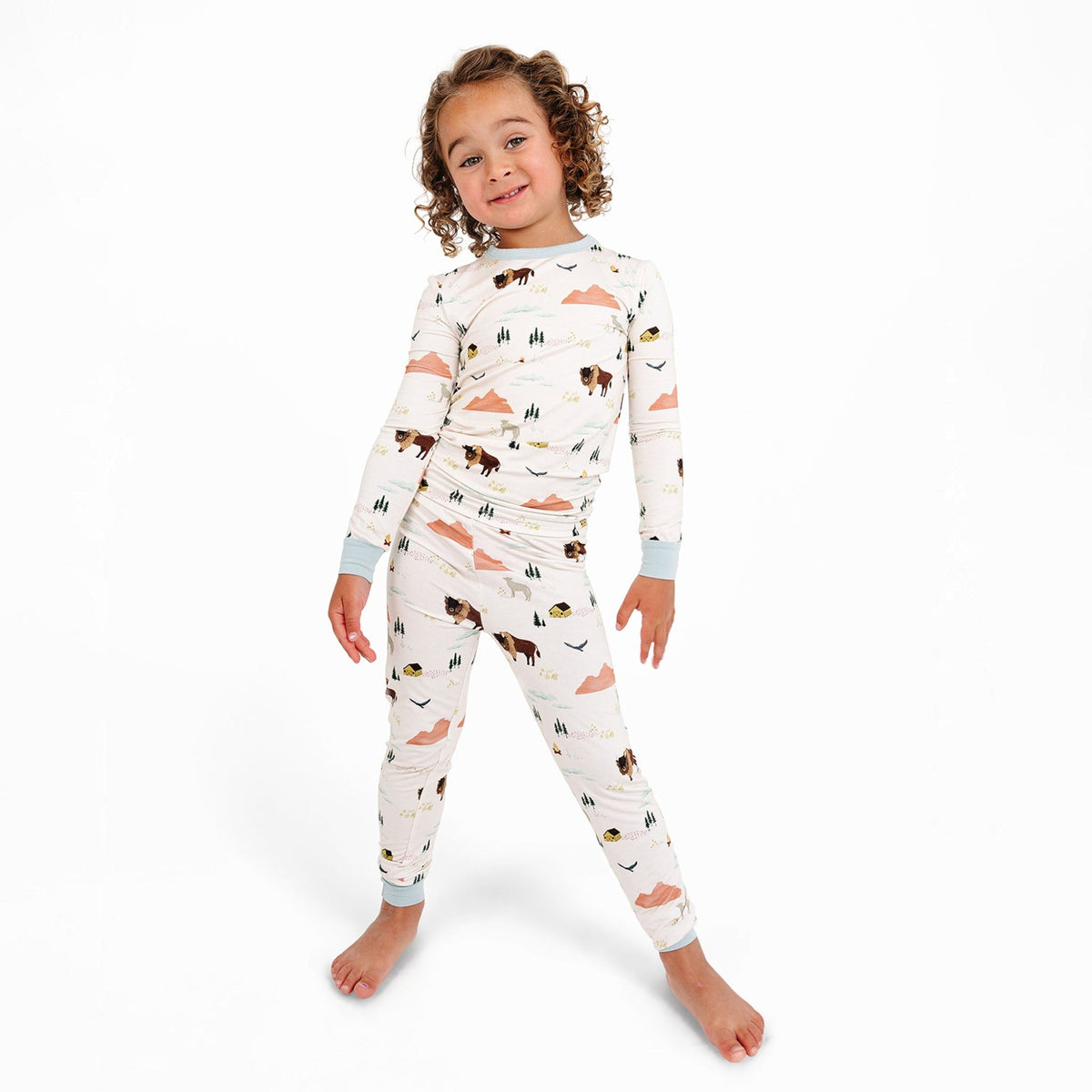 On the Ranch Bamboo Long Sleeve Kids Pajama Pants Set