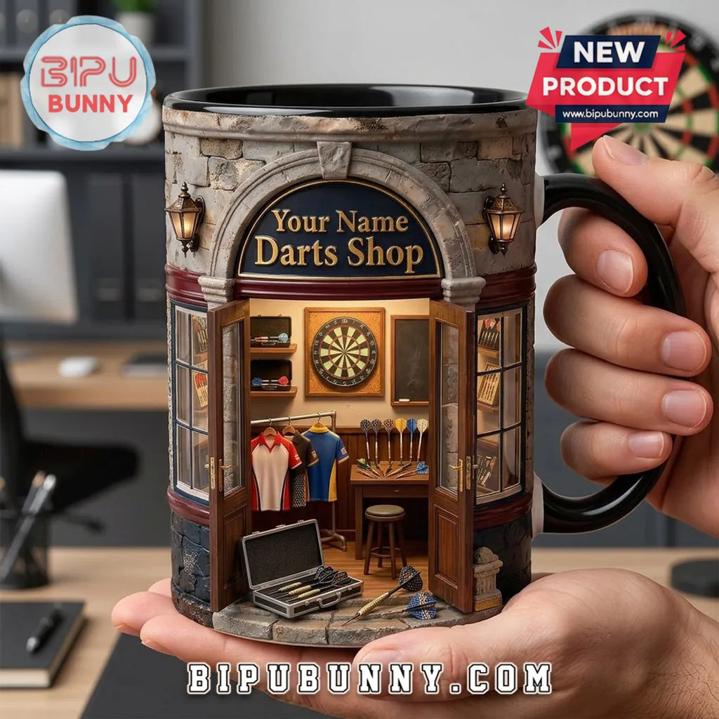 Personalized Darts Shop 3D Miniature Store Diorama Coffee Mug