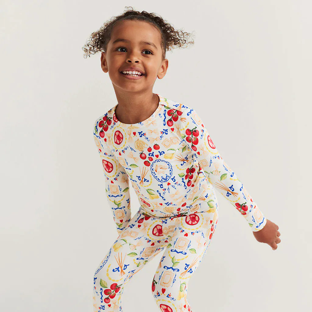 Long Sleeve Pajama Set - Mangia (Pasta)