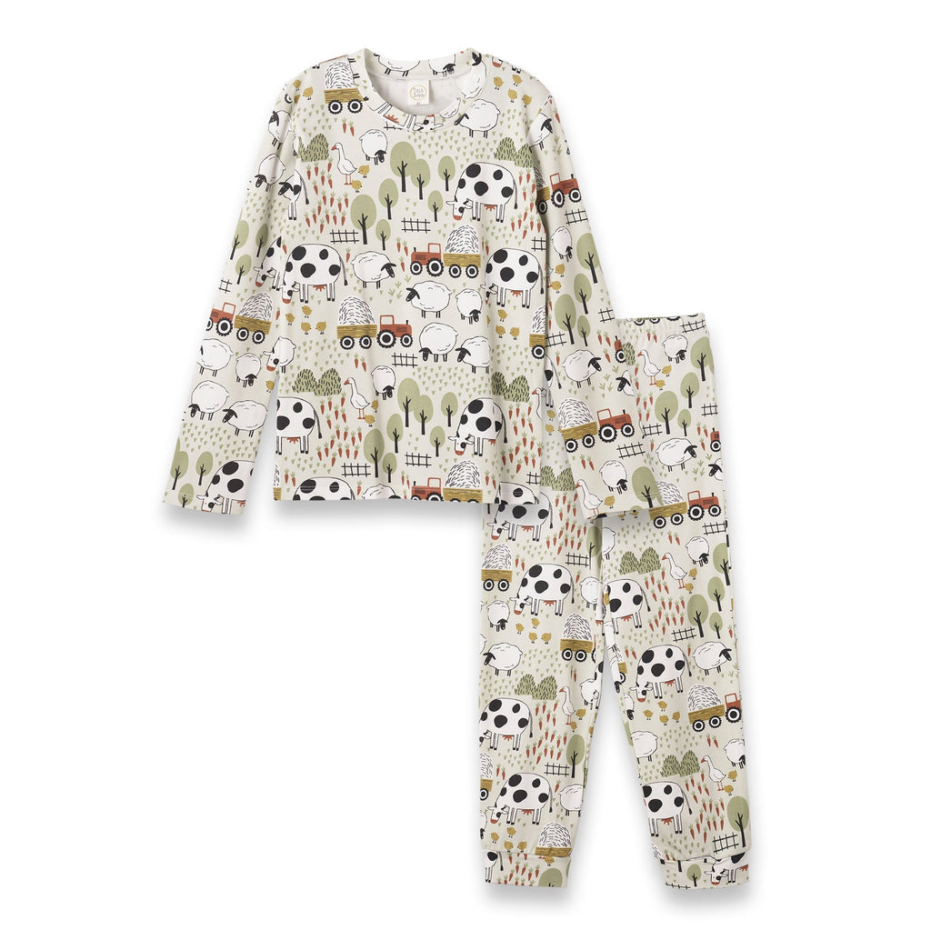 Boy's Farmyard Bamboo Pajama Set 10-12Y