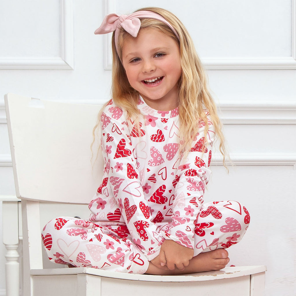 Girl's Valentine's Day Bamboo Pajama Set - Mommy and Me