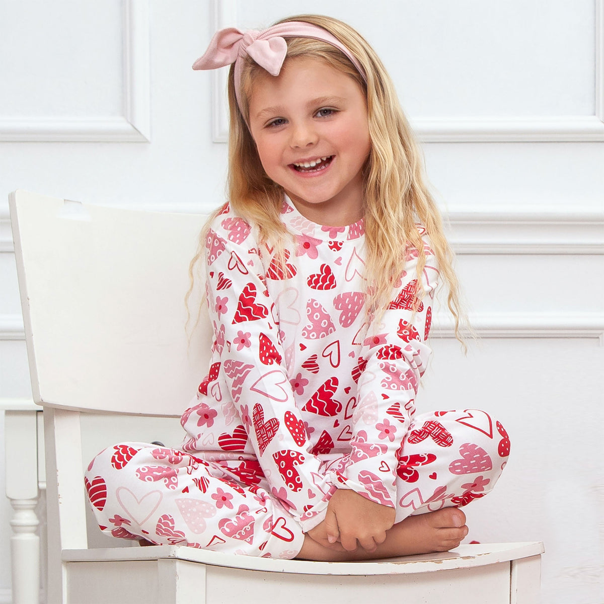 Girl's Valentine's Day Bamboo Pajama Set - Mommy and Me
