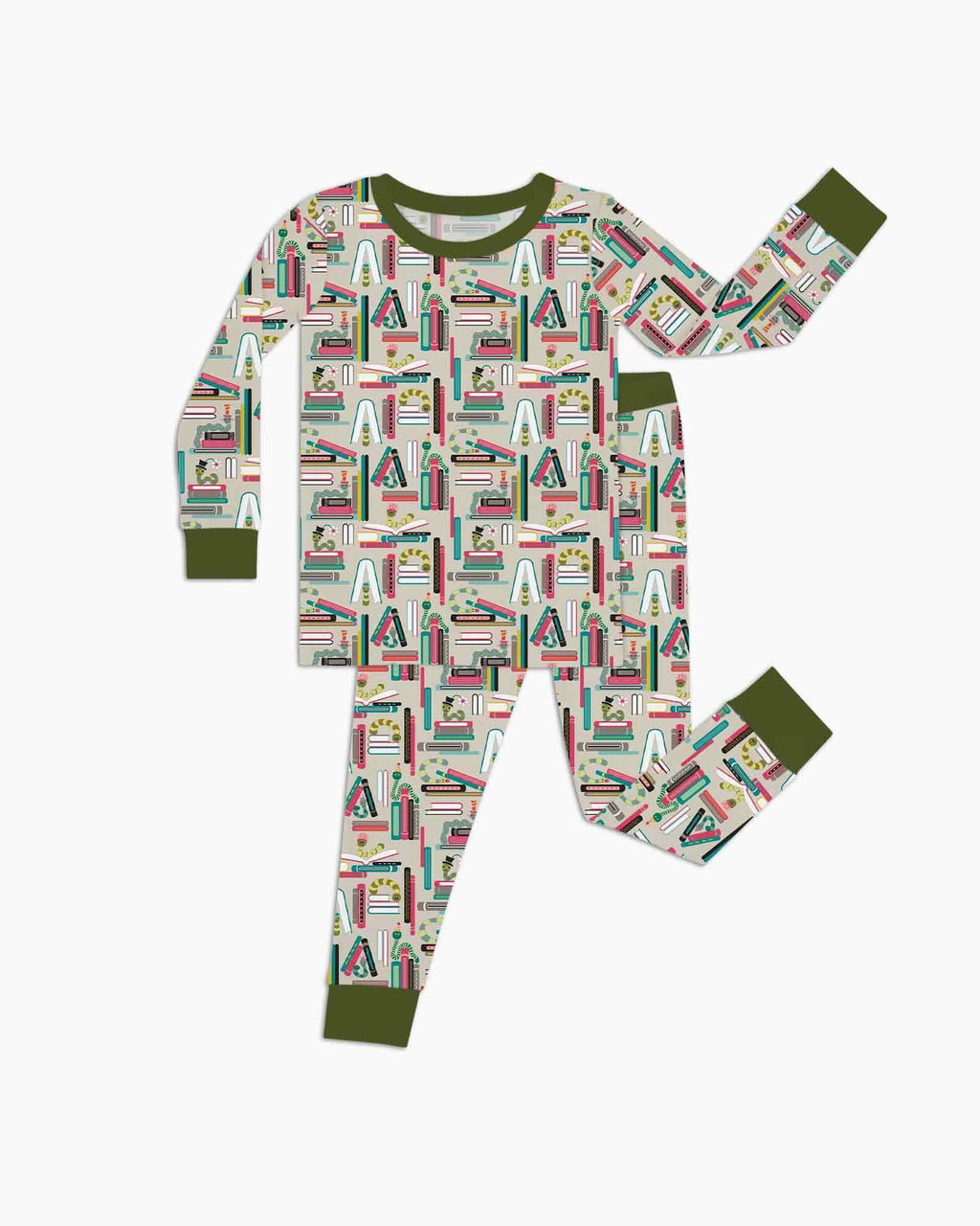 Bookworm Adventures Bamboo Two Piece Long Sleeve Pajama Set