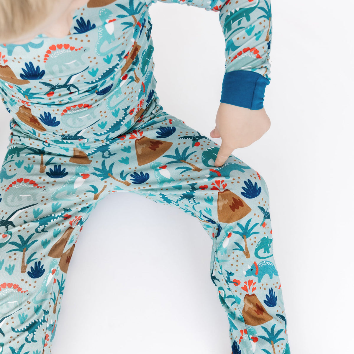Lovasaurus Valentine's Day Dinosaurs Two-Piece Bamboo Long Sleeve Kids Pajama Pants Set