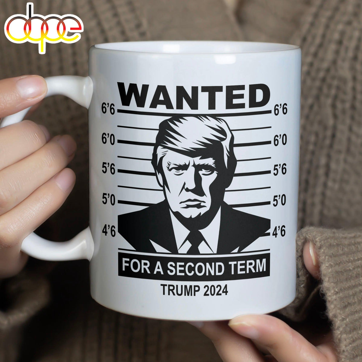 Wanted For A Second Term Mug Donald Trump Homage Mug Donald Trump Fan Mug